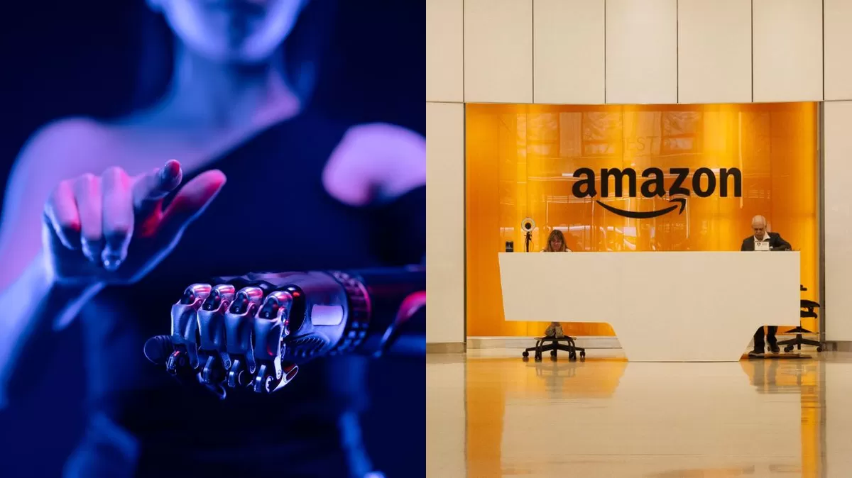 Inteligencia artificial en Amazon: miles de empleos podrían desaparecer con la automatización. Crédito: Ilustración AMTV