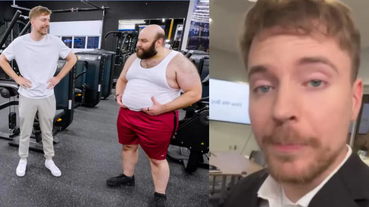 Majd logró perder 45 kilos en 178 días como parte de un reto extremo de MrBeast, guiado por su entrenador personal. Crédito: Ilustración AMTV