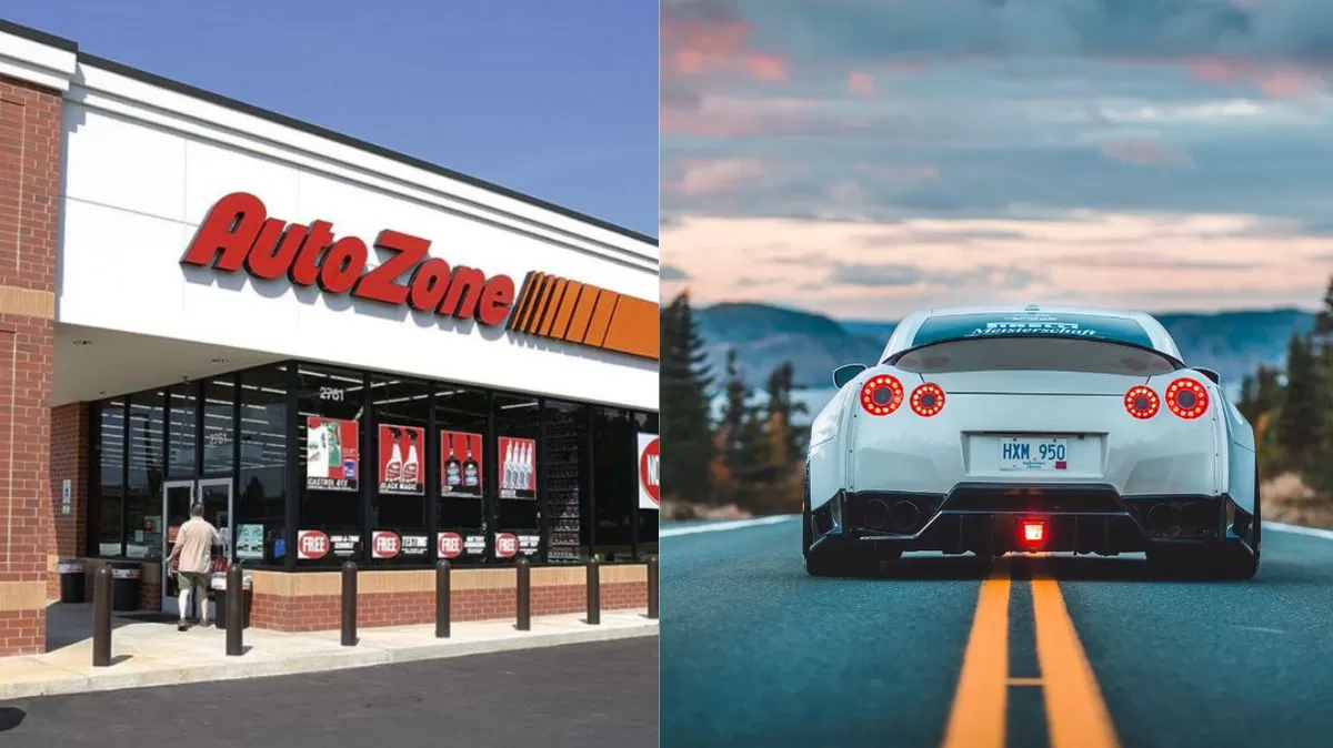 Saqueo en tienda AutoZone de Los Ángeles durante presunto street takeover. Crédito: Ilustración AMTV