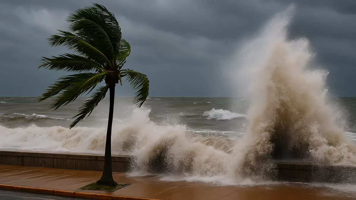 La tormenta tropical Barry impactará el Golfo de México con lluvias torrenciales y vientos fuertes, principalmente en Veracruz y Tamaulipas, según el NHC. Crédito: Ilustración AMTV