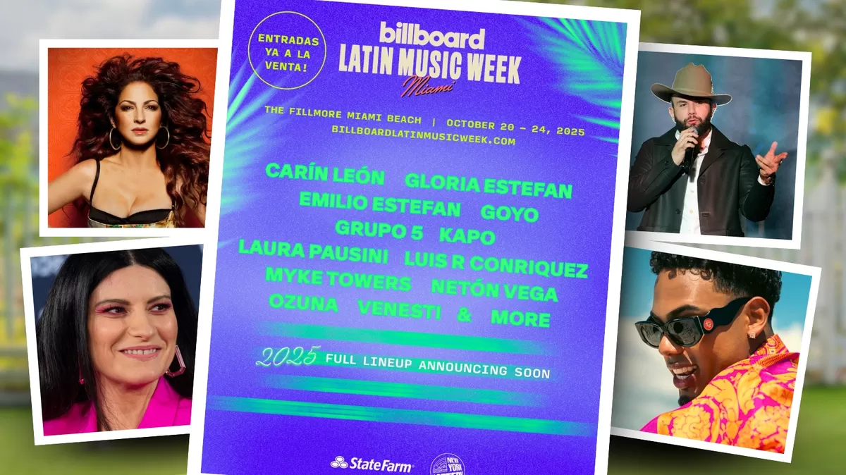 Billboard Latin Music Week 2025: Lsta edición del evento incluirá activaciones exclusivas y showcases curados con estrellas de talla internacional como Laura Pausini y Grupo 5. Crédito: Ilustración AMTV