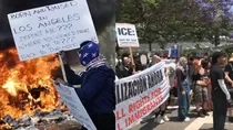 Protestas en Los Ángeles tras redadas migratorias lideradas por ICE y ordenadas por la administración Trump. Crédito: Ilustración AMTV