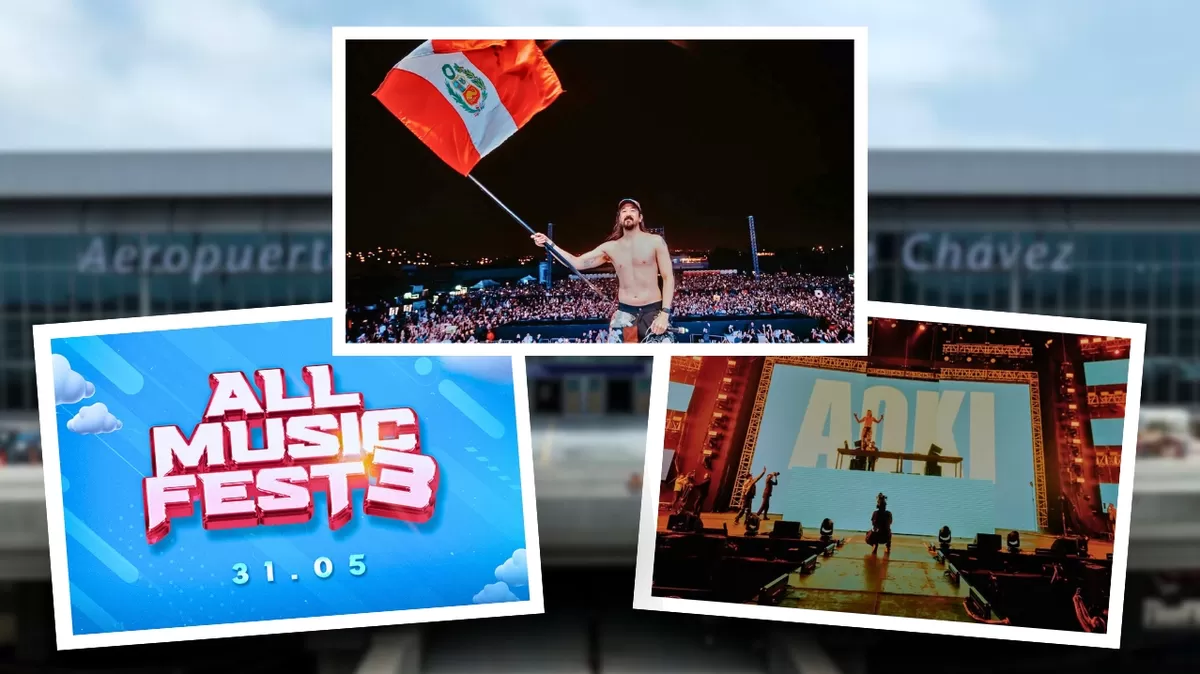 Steve Aoki en Lima: Más de 15 mil personas asistieron al All Music Fest 3, marcado por el set del DJ estadounidense y el caos posterior en el aeropuerto Jorge Chávez. Crédito: Ilustración AMTV