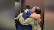 Reencuentro luego de que su hija estuvo de misión fuera de Estados Unidos.